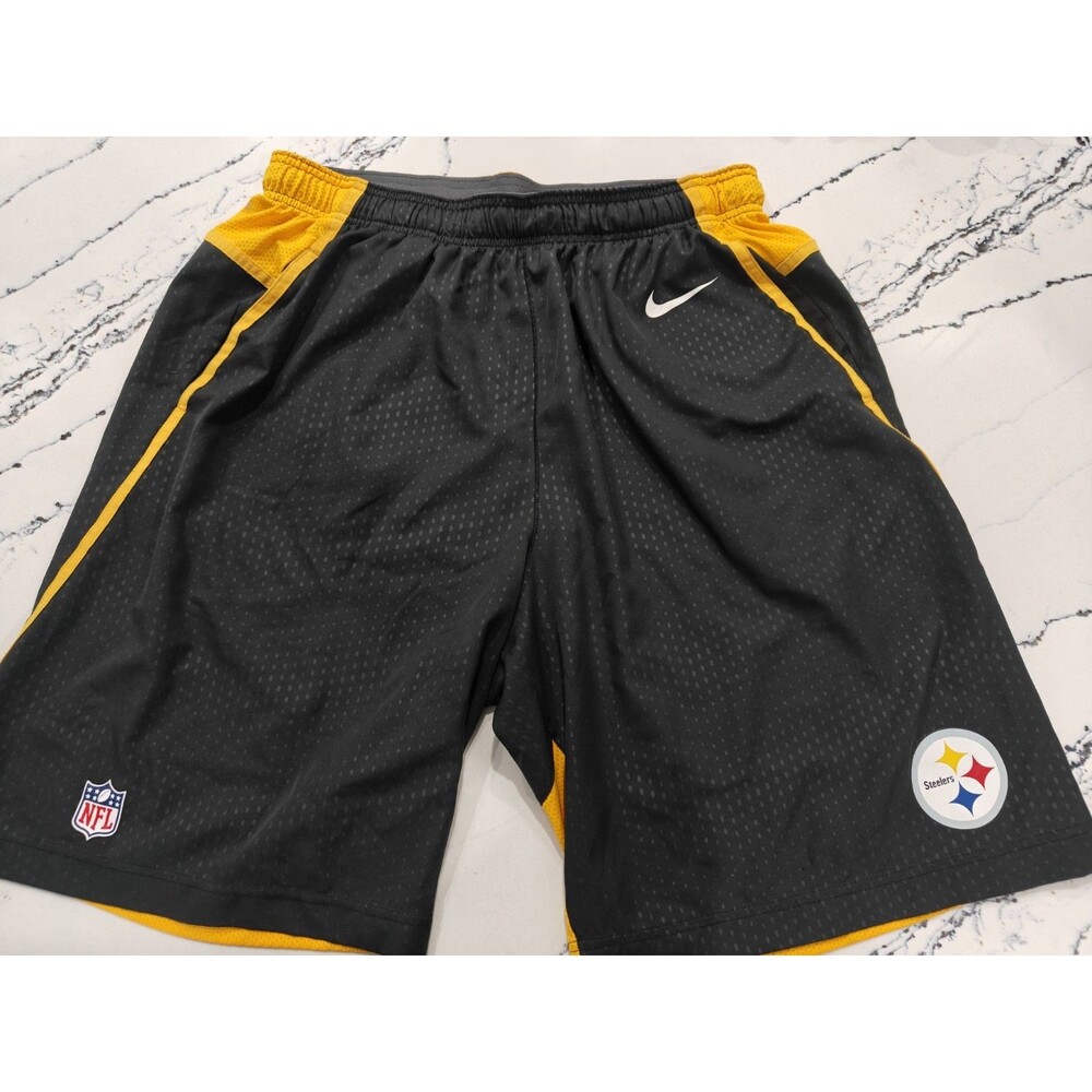 Nike Pittsburgh Steelers Training Shorts Size XL NFL Equipment Black Gold